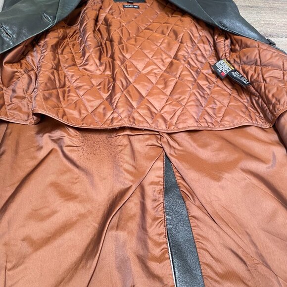 WILSONS Womens Distressed Soft Leather Jacket Size L Button Grunge 90s Y2K Goth - Picture 7 of 16